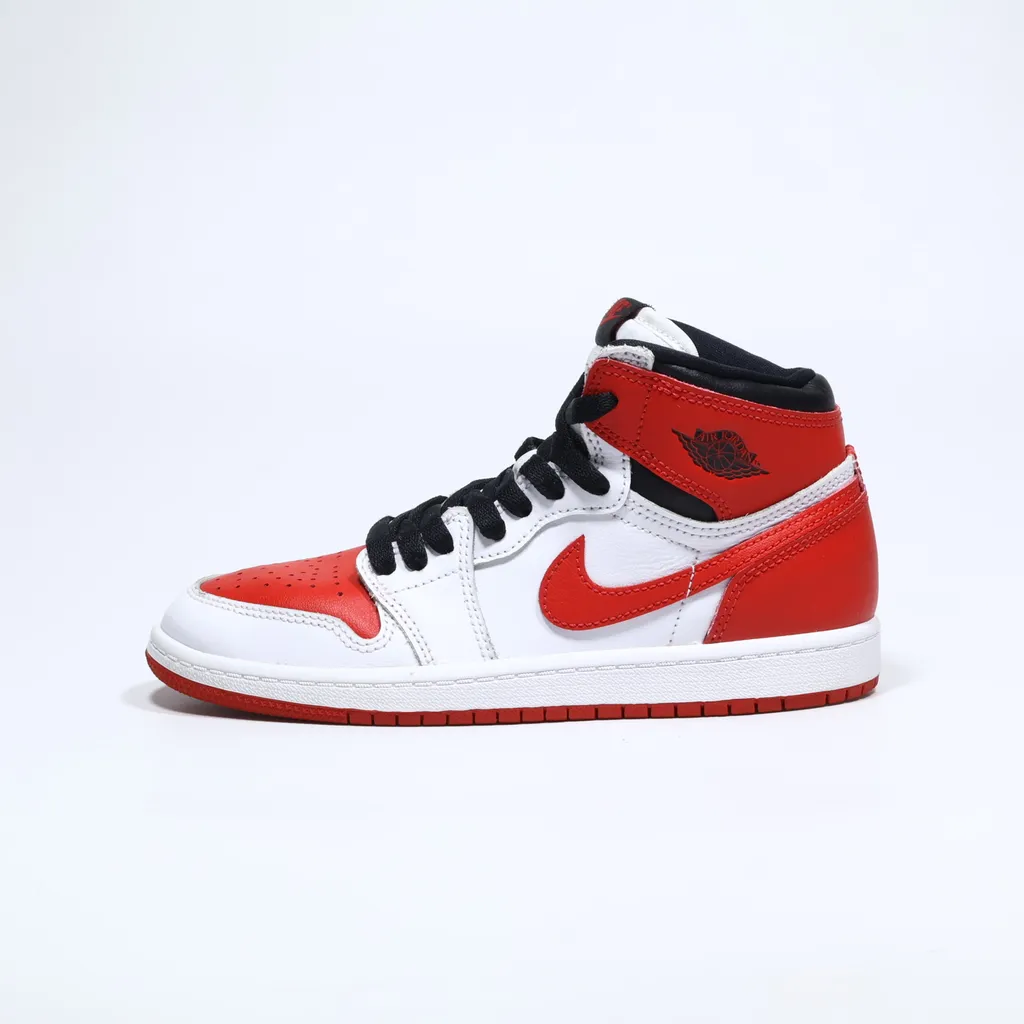Air Jordan N 1 Retro High Og Sneakers Leather Red Color For Kids