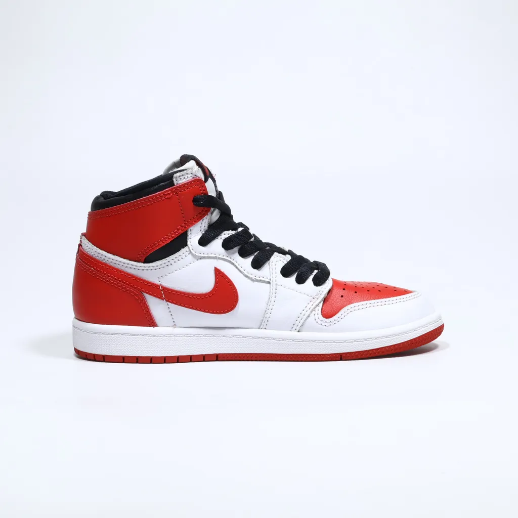 Air Jordan N 1 Retro High Og Sneakers Leather Red Color For Kids