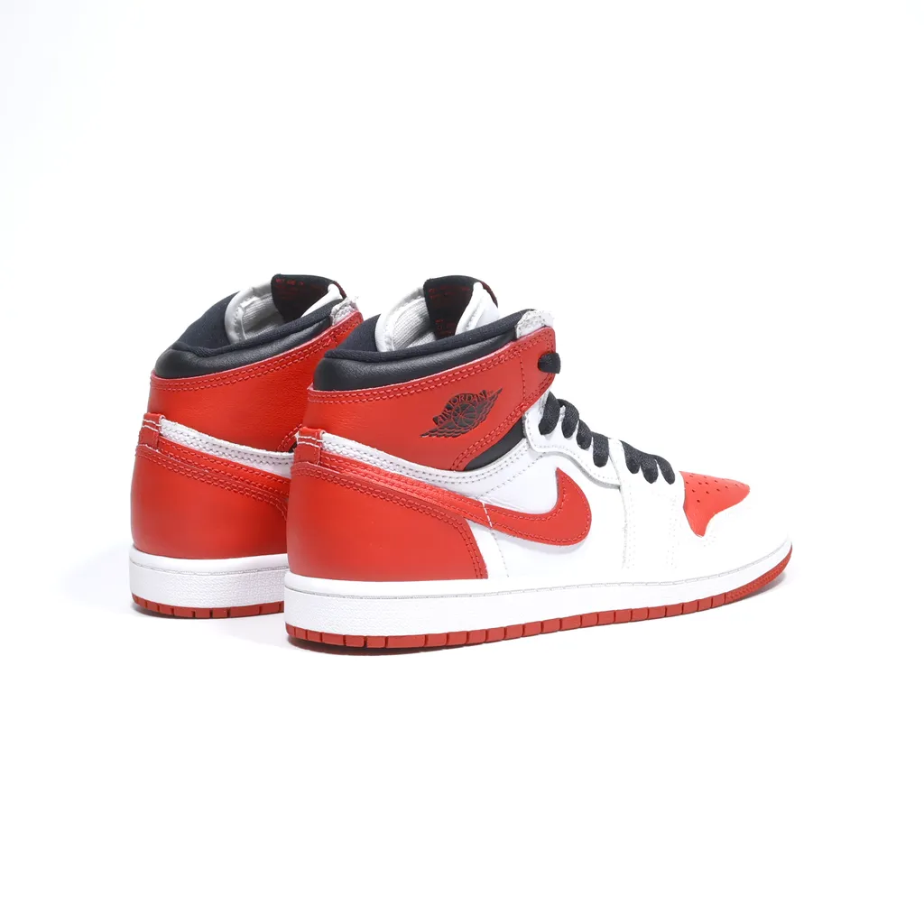 Air Jordan N 1 Retro High Og Sneakers Leather Red Color For Kids