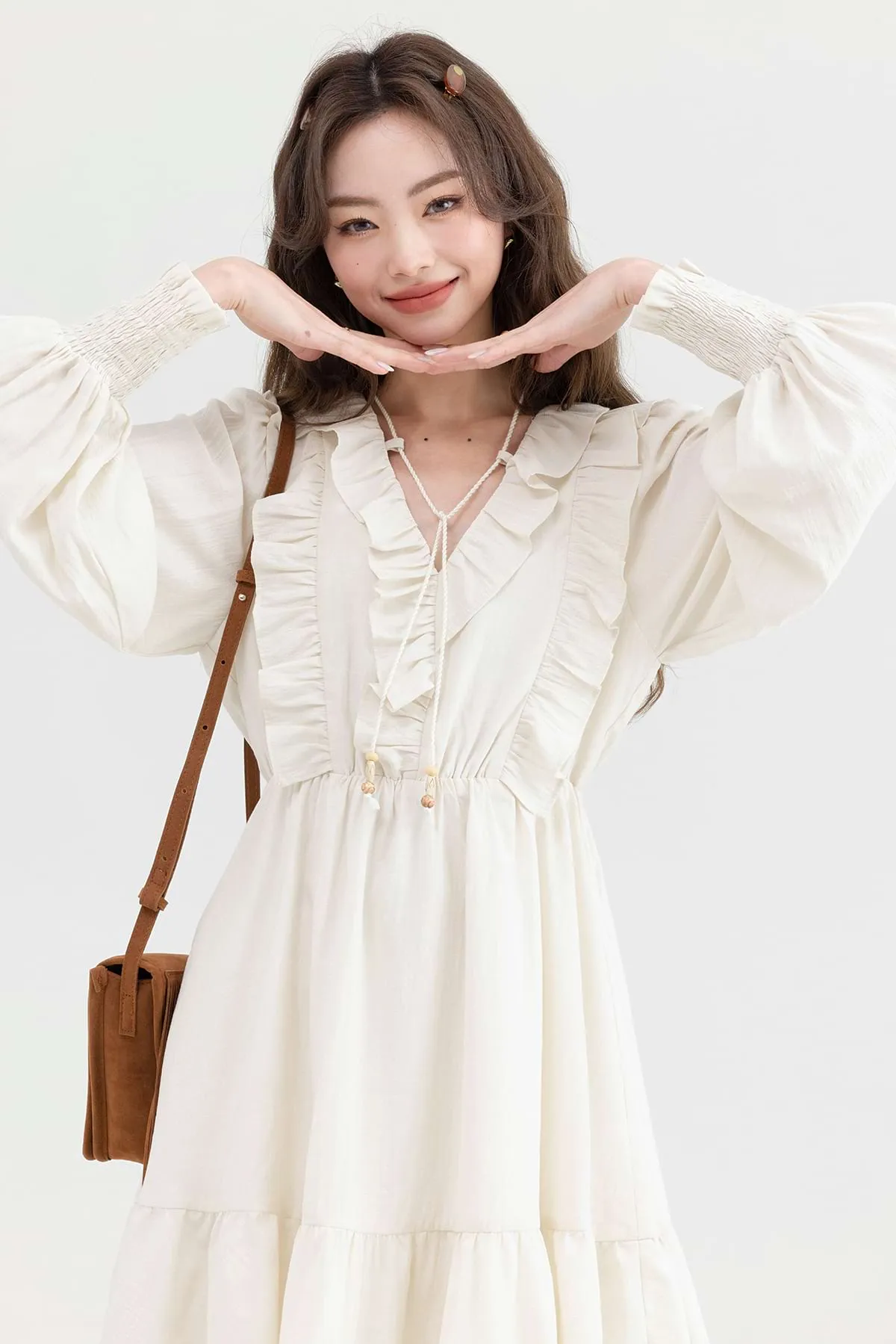 Ruffle Collar Tier Dress
