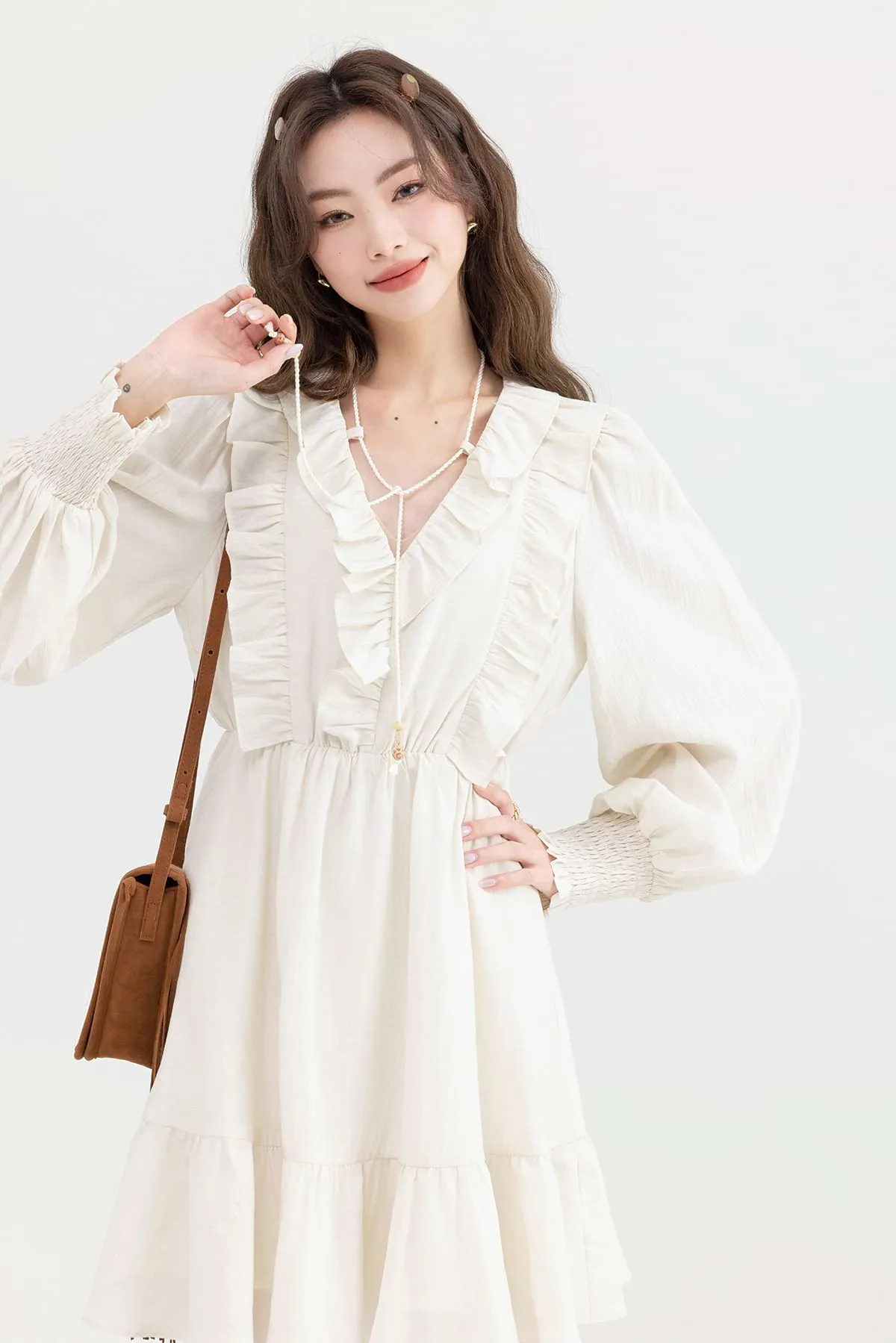 Ruffle Collar Tier Dress