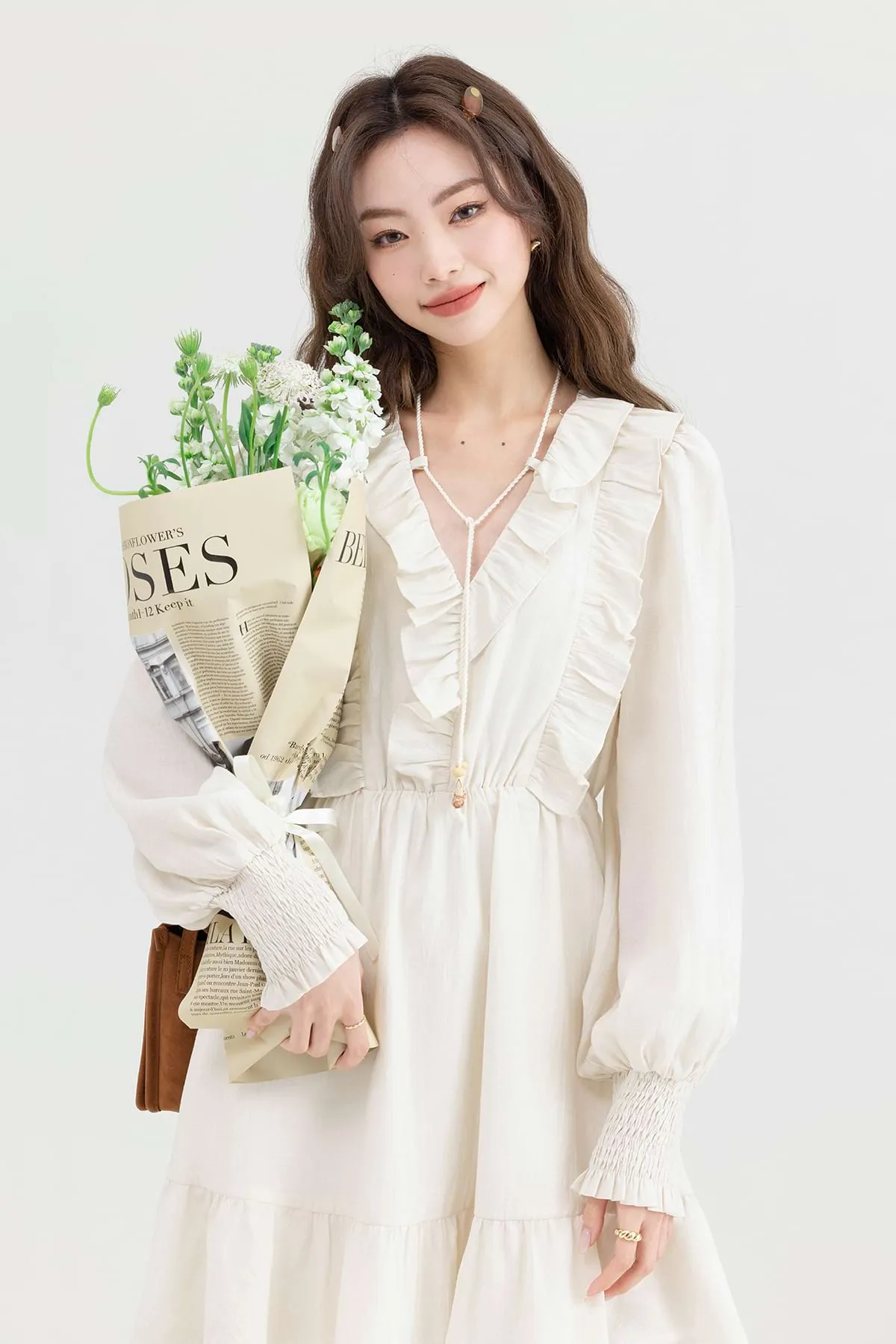 Ruffle Collar Tier Dress