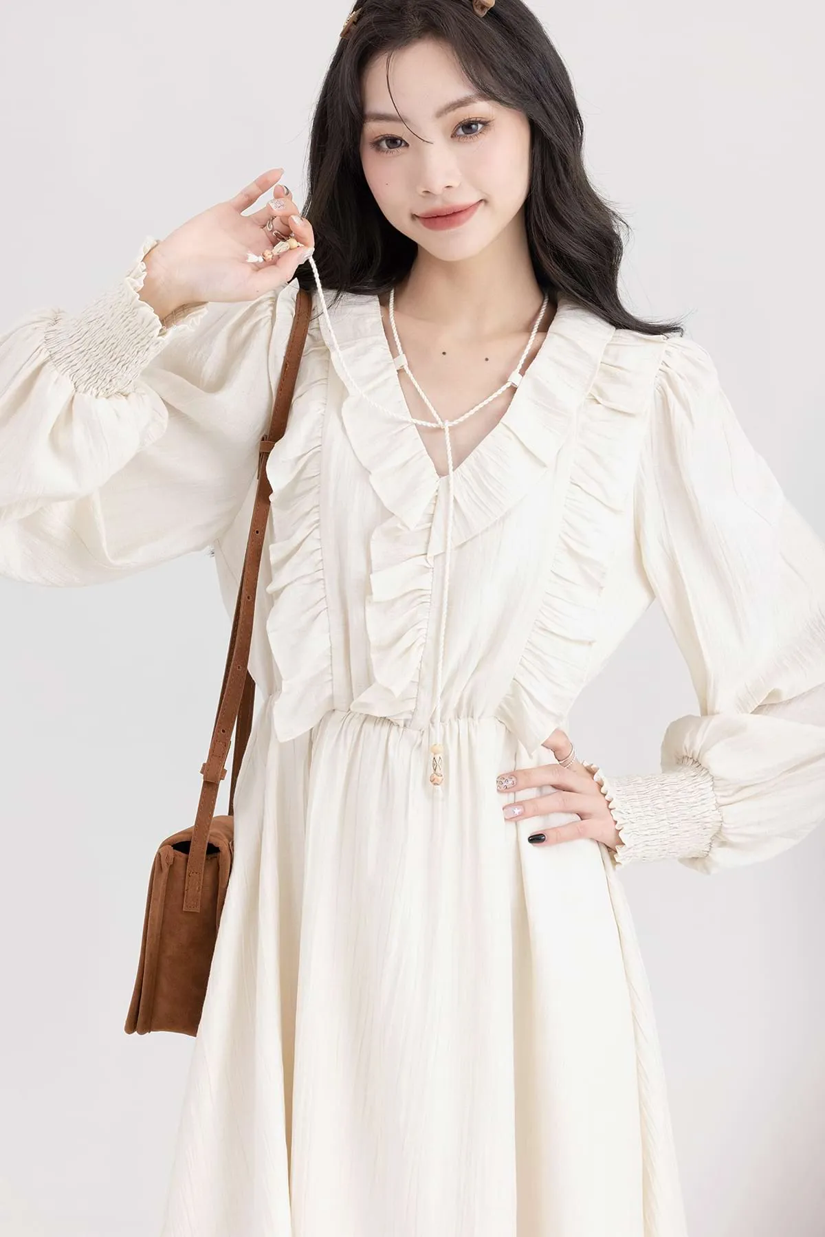 Ruffle Collar Tier Dress