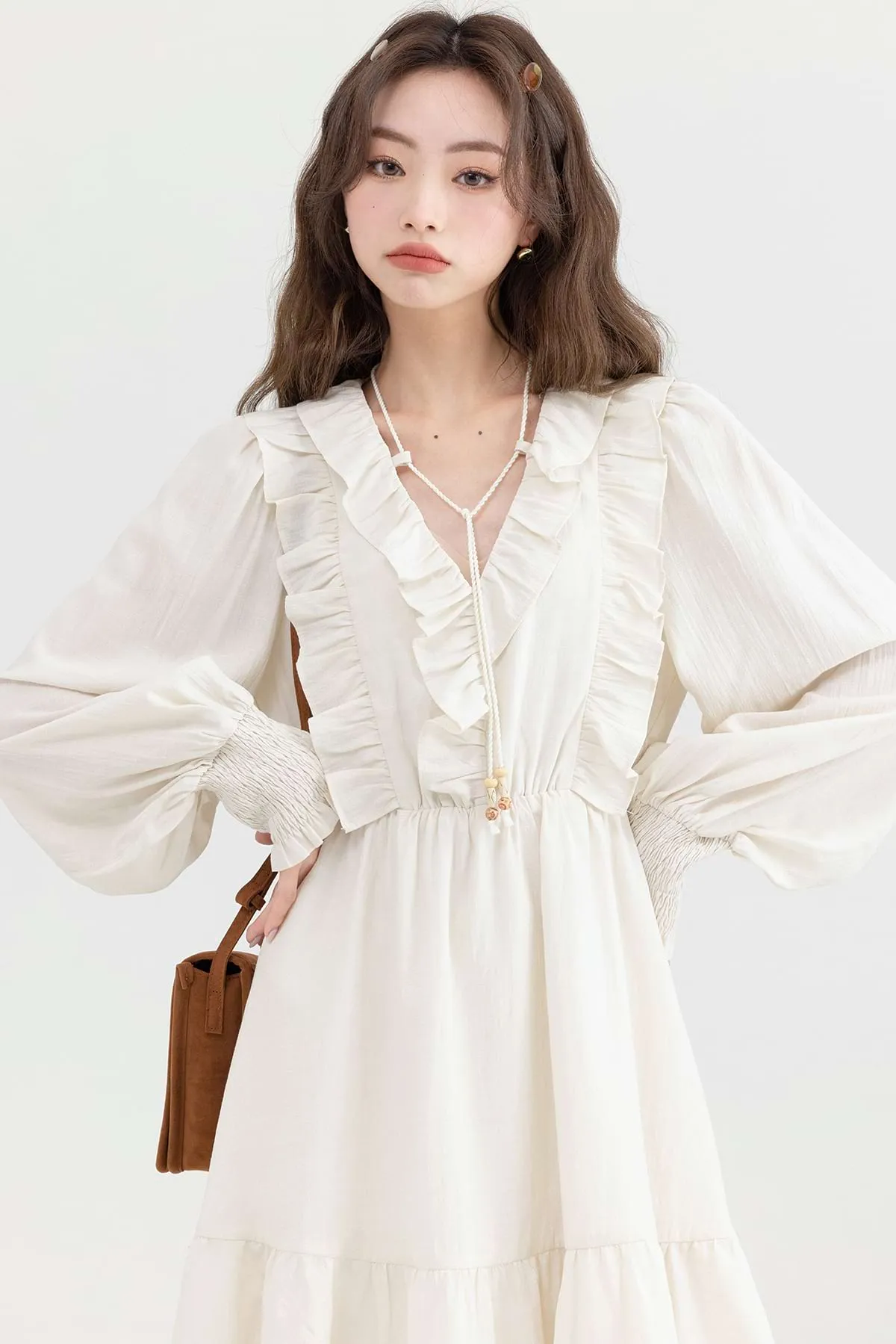 Ruffle Collar Tier Dress